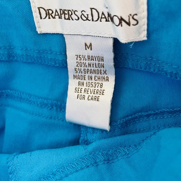 Drapers & Damons Comfort Pull-on Stretchy Blue Pants Size M - Picture 8 of 8